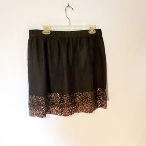 Mossimo black and gold glitter skirt